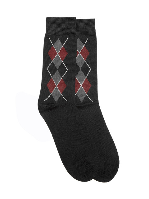 

Mast & Harbour Men Black & Grey Patterned Above Ankle-Length Socks
