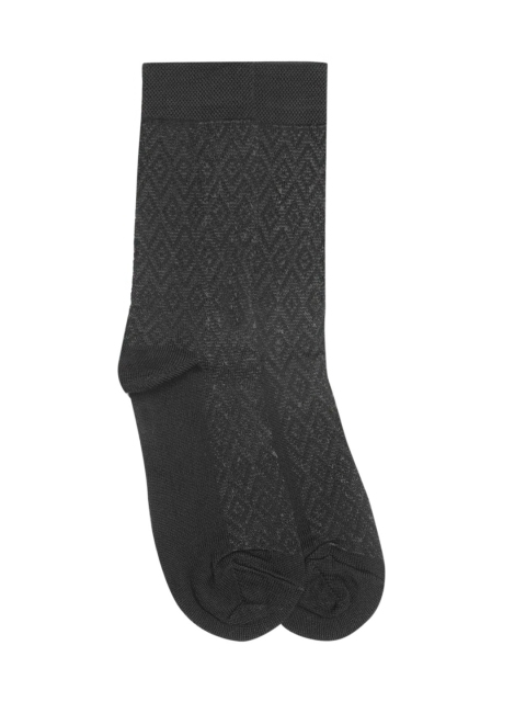 

Mast & Harbour Men Black & Grey Patterned Calf Length Socks