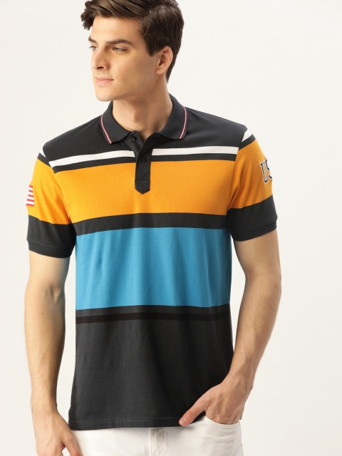 

Moda Rapido Men Black Colourblocked Polo Collar T-shirt
