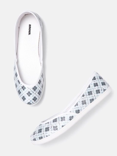 

Anouk Women Blue & White Printed Ballerinas