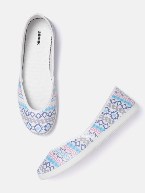 

Anouk Women Blue & White Printed Ballerinas