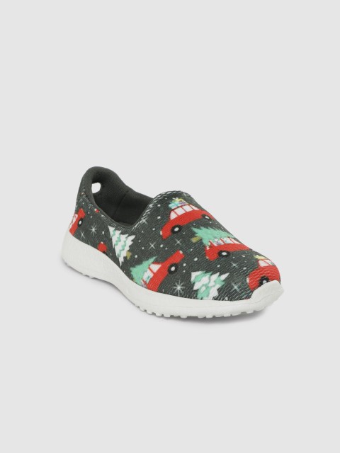 

KazarMax Kids Charcoal Grey Printed Slip-On Sneakers