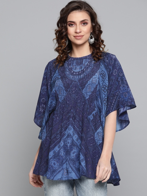 

Ritu Kumar Women Navy Blue Printed Tunic