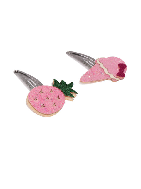 

Toniq Kids Set of 2 Embellished Tic Tac Hair Clips, Pink