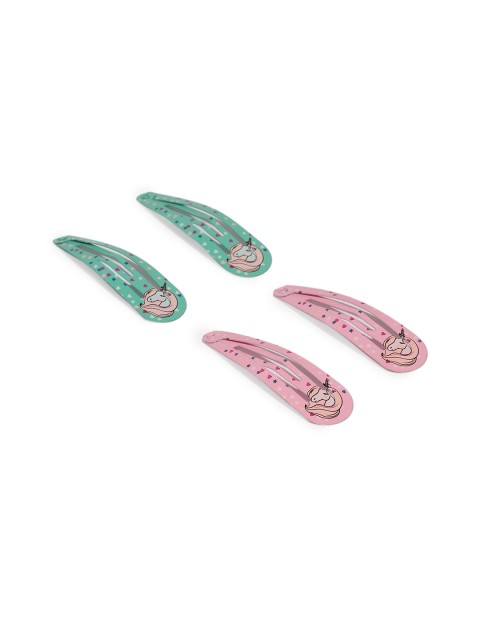 

Toniq Kids Set of 4 Printed Tic Tac Hair Clips, Green