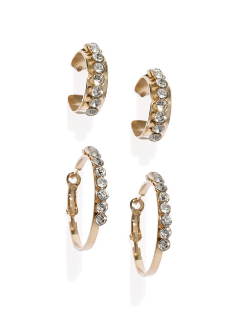 

Blisscovered Set of 2 Gold-Toned Circular Hoop Earrings