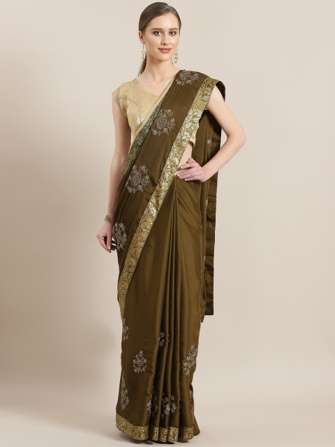 

Kalista Olive Green & Golden Embroidered Saree