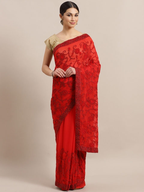 

Kalista Red & Golden Embroidered Saree