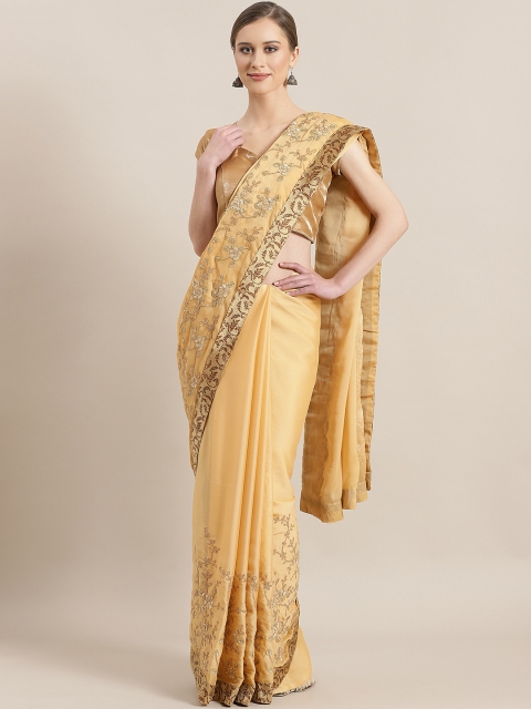 

Kalista Beige Embroidered Saree