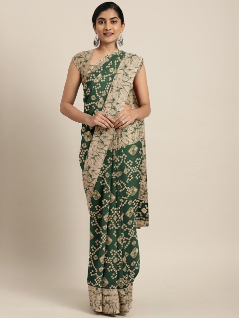 

Pavechas Green & Beige Poly Georgette Printed Saree