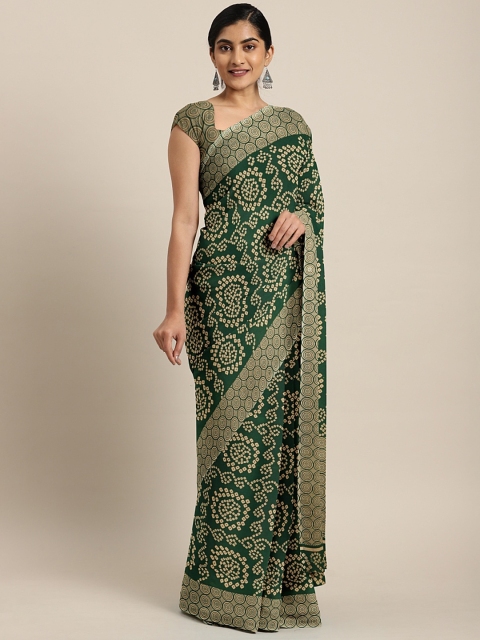 

Pavechas Green & Beige Poly Georgette Printed Saree