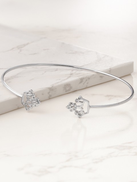 

ZAYN 925 Sterling Silver-Plated CZ Studded Cuff Bracelet