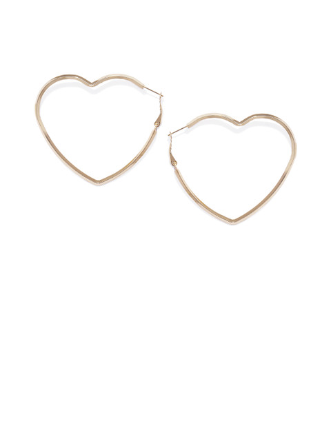 

AccessHer Gold-Plated Heart Shaped Hoop Earrings