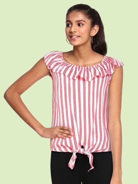 

Pepe Jeans Red & White OMILA IP Striped Cinched Waist Top