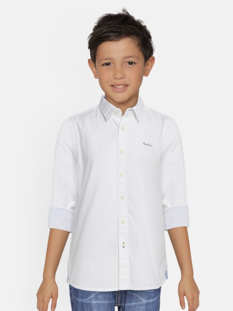 

Pepe Jeans Boys White Regular Fit Solid JAYLEN Casual Shirt