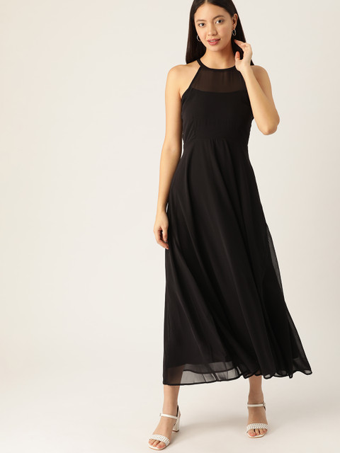 

DressBerry Women Black Solid Maxi Dress