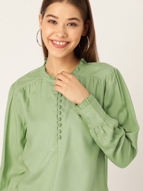 

DressBerry Women Green Solid Sustainable Top