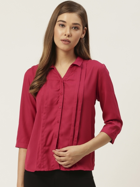 

DressBerry Women Pink Regular Fit Solid Casual Shirt