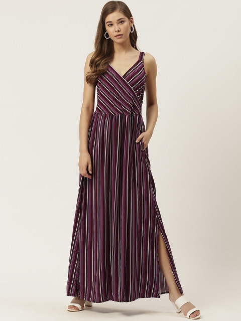 

DressBerry Pink & Black Striped Maxi Sustainable ECOVERO Dress