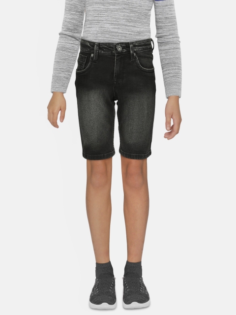 

Pepe Jeans Boys Black Solid Regular Fit Denim Shorts