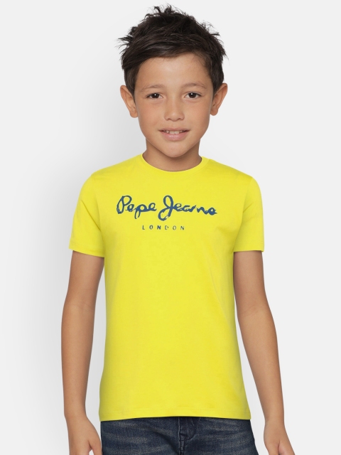 

Pepe Jeans Boys Yellow Printed Round Neck T-shirt