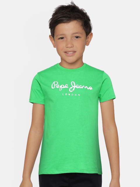 

Pepe Jeans Boys Green Printed Round Neck T-shirt