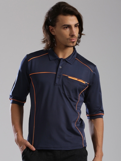 

HRX by Hrithik Roshan Navy Polo Training T-shirt, Navy blue