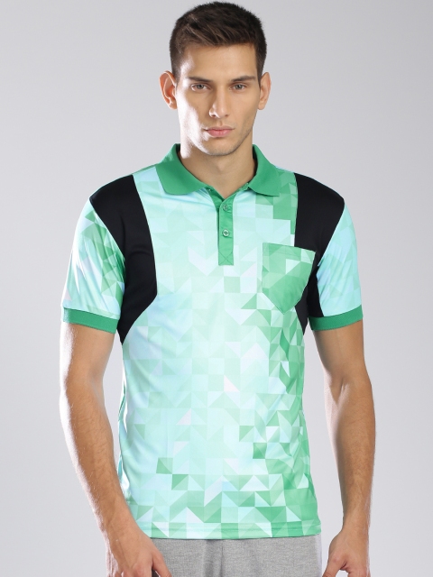 

HRX by Hrithik Roshan Green & Blue Printed T-shirt