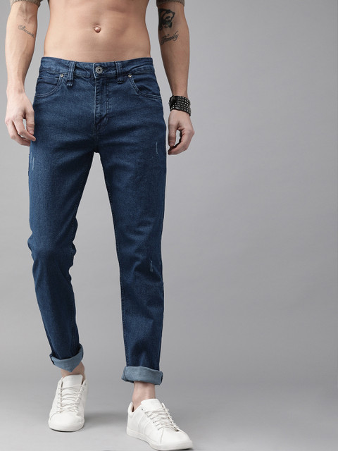 

Roadster Men Blue Slim Tapered Fit Mid-Rise Low Distress Stretchable Jeans
