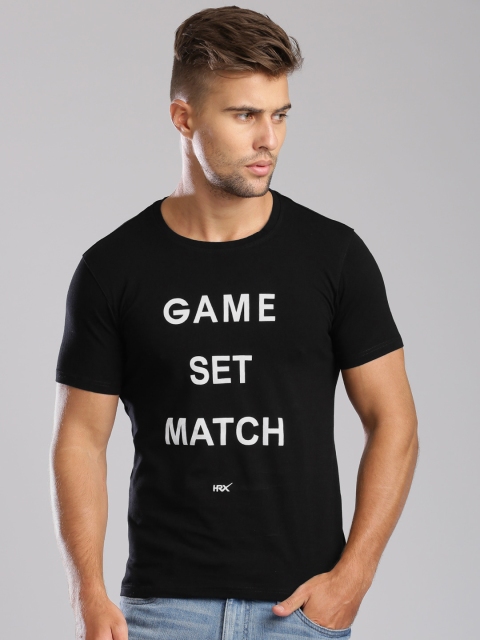 

HRX by Hrithik Roshan Black Printed T-shirt