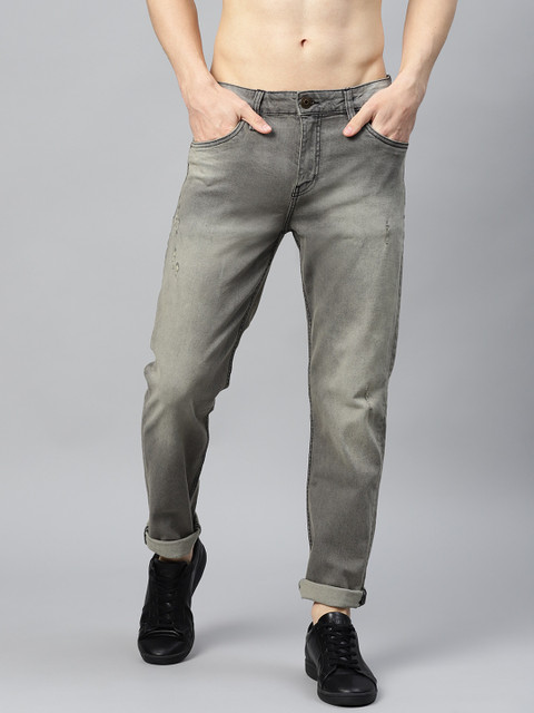 

Roadster GreenTurn Men Grey Skinny Fit Mid-Rise Mildly Distressed Stretchable Sustainable Jeans