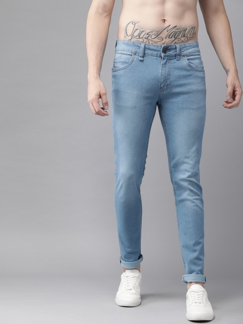 GreenTurn Men Blue Skinny Fit Mid-Rise Clean Look Save Water Stretchable Sustainable Jeans