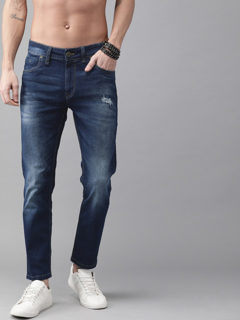 

Roadster Men Blue Skinny Fit Mid-Rise Low Distress Stretchable Jeans