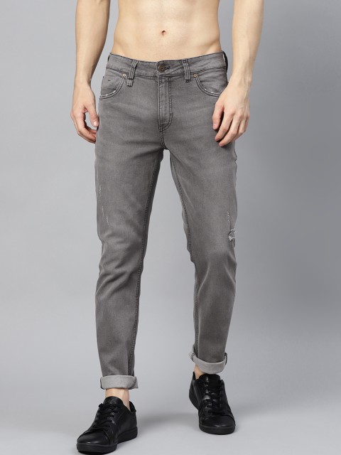 

Roadster Men Charcoal Grey Slim Fit Mid-Rise Low Distress Stretchable Jeans
