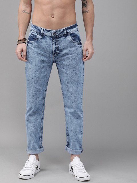 

Roadster GreenTurn Men Blue Slim Tapered Fit Mid-Rise Save Water Stretchable Sustainable Jeans