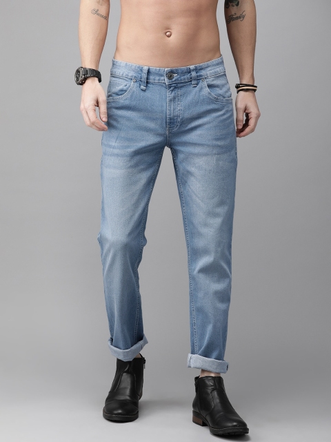 

Roadster GreenTurn Men Blue Slim Tapered Fit Mid-Rise Save Water Stretchable Sustainable Jeans