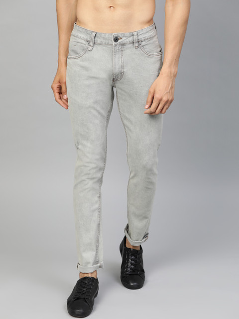 

Roadster Men Grey Skinny Fit Mid-Rise Low Distressed Stretchable Jeans