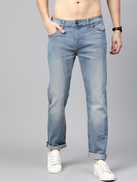 Men Blue Slim Tapered Fit Mid-Rise Clean Look Stretchable Jeans