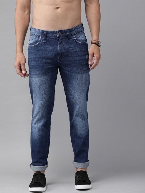 

Roadster Men Blue Slim Tapered Fit Mid-Rise Low Distress Stretchable Jeans