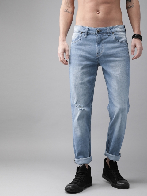 

Roadster Men Blue Slim Tapered Fit Mid-Rise Low Distress Stretchable Jeans