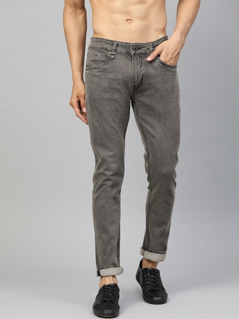 

Roadster Men Charcoal Grey Skinny Fit Mid-Rise Low Distress Stretchable Jeans