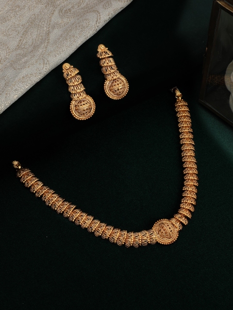 

Rubans Gold-Plated Traditional Temple Jewellery Set