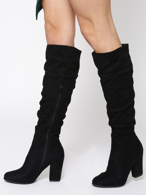 

Lavie Women Black Solid Heeled Boots