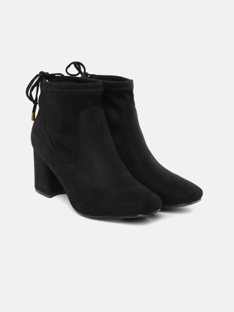 

Lavie Women Black Solid Mid-Top Heeled Boots