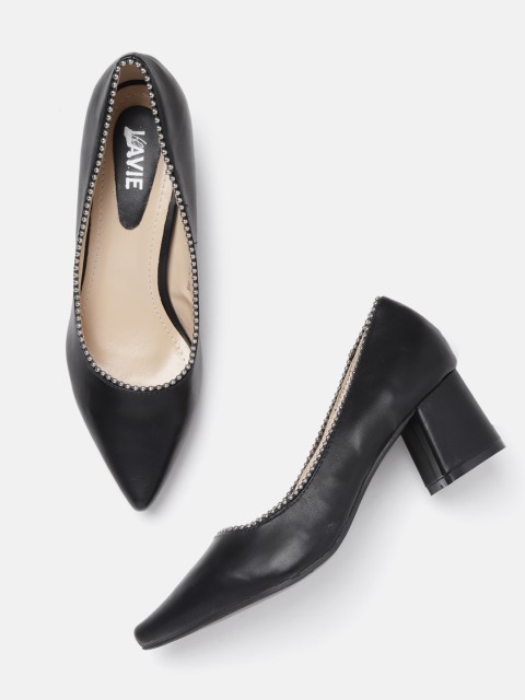 

Lavie Women Black Solid Pumps