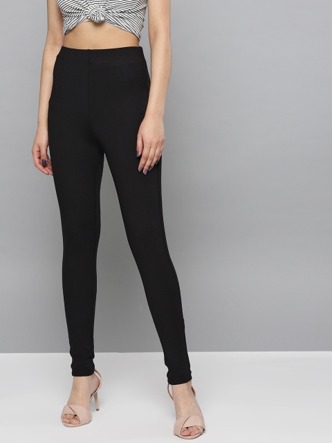 

VividArtsy Women Black Solid Skinny Fit Treggings