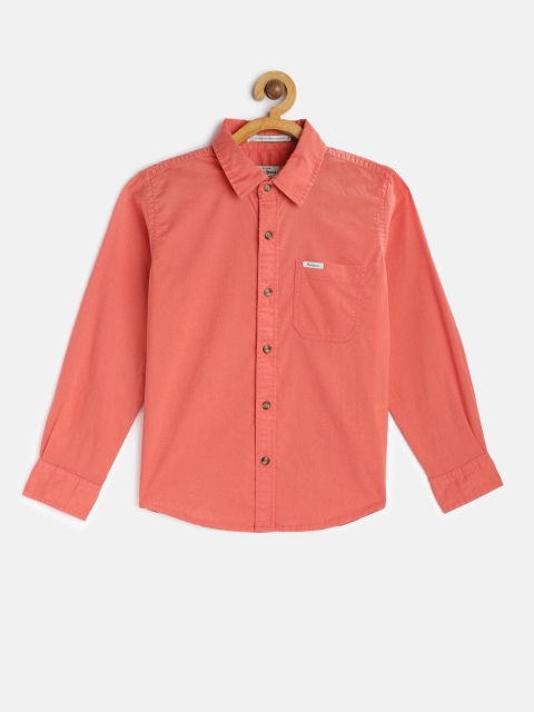 

Pepe Jeans Boys Coral Red Solid Regular Fit Casual Shirt