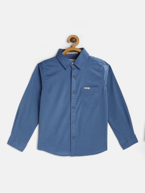 

Pepe Jeans Boys Blue Solid Regular Fit Casual Shirt