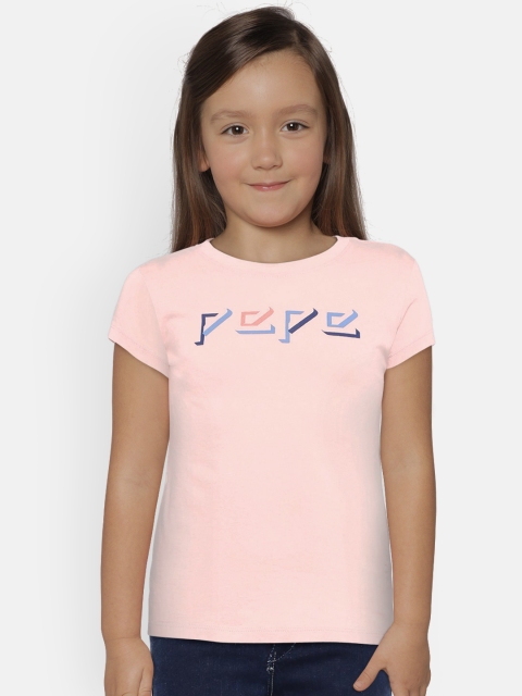 

Pepe Jeans Girls Pink Printed Round Neck T-shirt