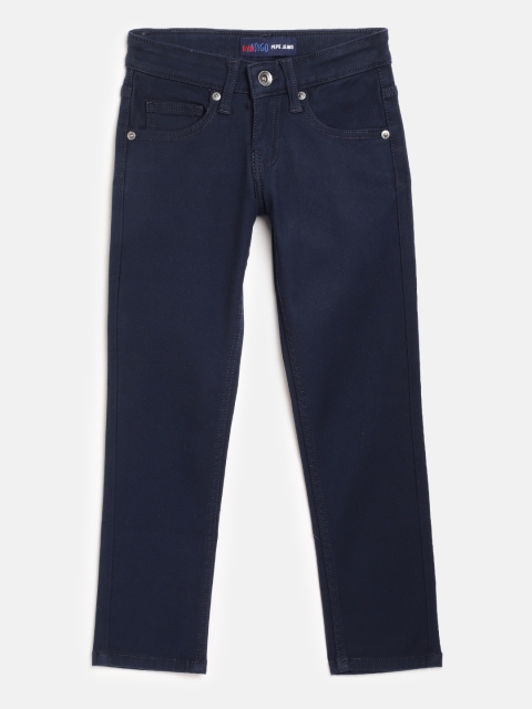 

Pepe Jeans Boys Navy Blue LAJOS Regular Fit Mid-Rise Clean Look Jeans